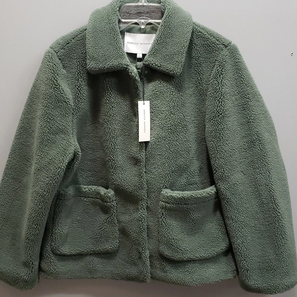 Rebecca Minkoff NWT "Harley" Oversized Snap-front Teddy Jacket, L - Picture 1 of 7